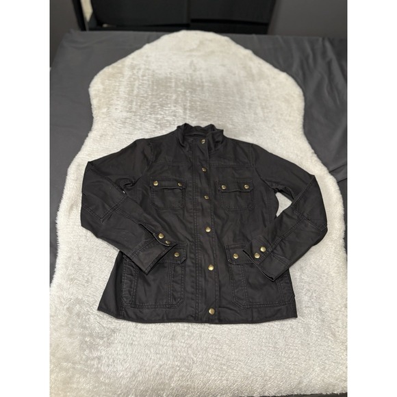 J. Crew Boyfriend Field Jacket Relaxed Fit Womens Dark Brown Gray Canvas - Picture 1 of 8